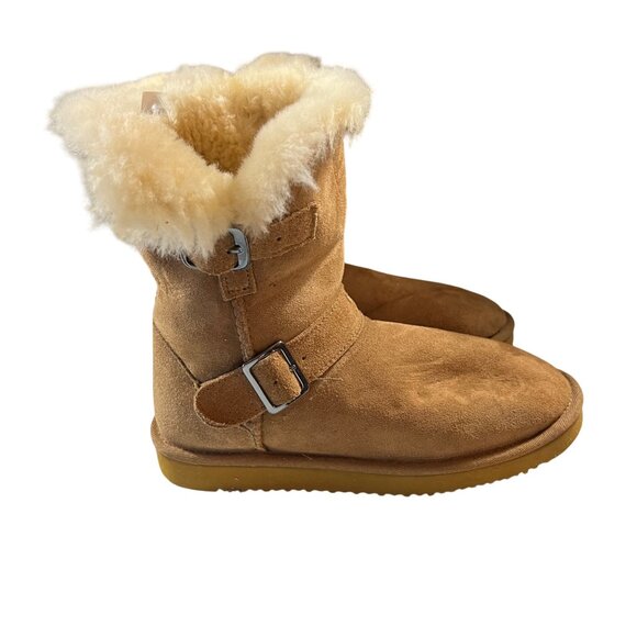 Unbranded Women's Shearling-Lined Suede Boots Size 6 with Buckle - Picture 3 of 7